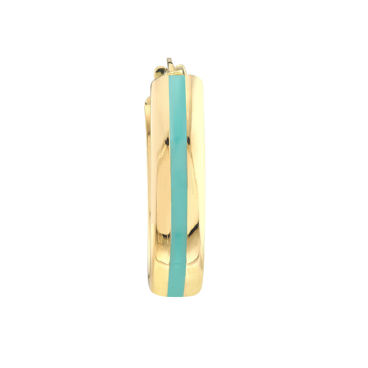 14k Turquoise Enamel Hoops
